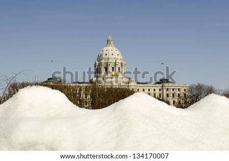 Minnesota state capitol in winter