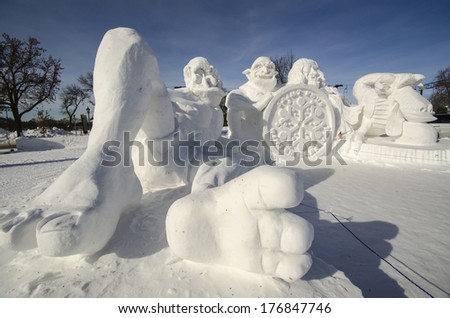 snow sculpture for St Paul, Minnesota winter carnival