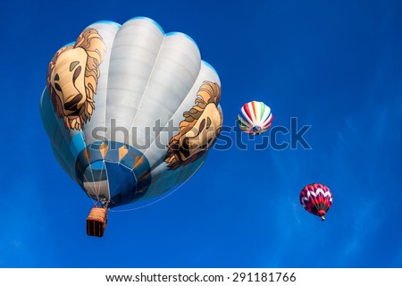 Windsor, CALIFORNIA/UNITED STATES - JUNE 20, 2015: 25th Sonoma County Hot Air Balloon Classic photographed on June 20, 2015 in Windsor, Keiser Park, in Sonoma Wine Country.