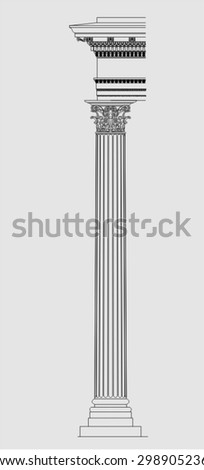 corinthian column vector drawing