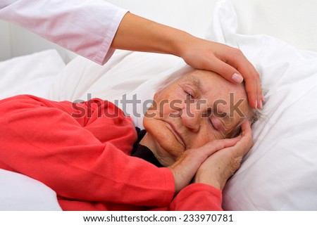 Portrait of a beautiful sleeping elderly lady