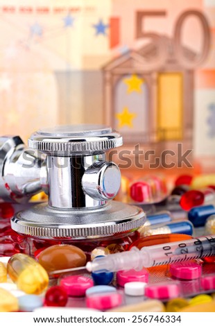 Colourful pills and capsules over 50 euro