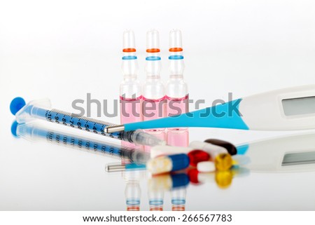 Electronic thermometer colorful pills and capsules