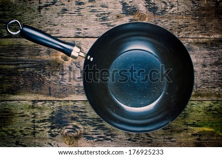 Vintage empty wok pan