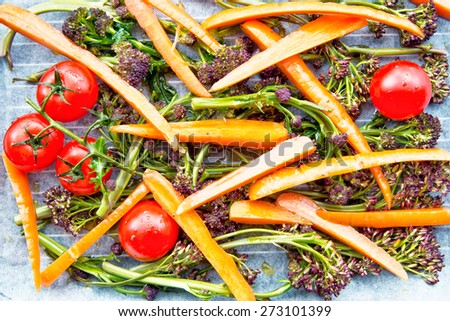 Roasted Broccoli,carrot and tomatoes