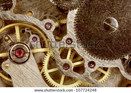 Vintage old clock mechanism 3