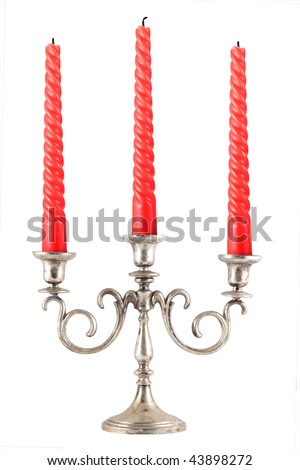 Silver candlestick holder isolated on white