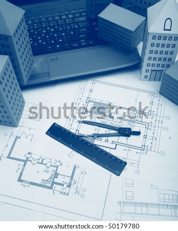 Blueprint Technical cad documentation architectural background