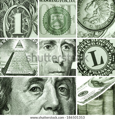 Finance concept backgrounds.  Macro set from USA dollars