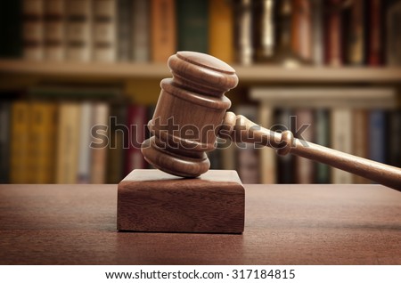 The gavel of a judge in court