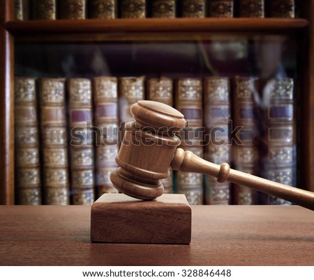 The gavel of a judge in court