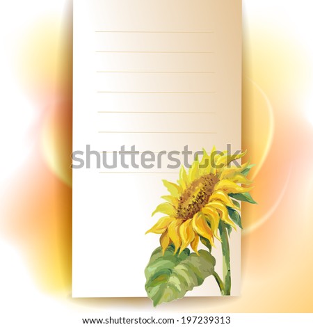 Sunflower frame background, oil painting flower