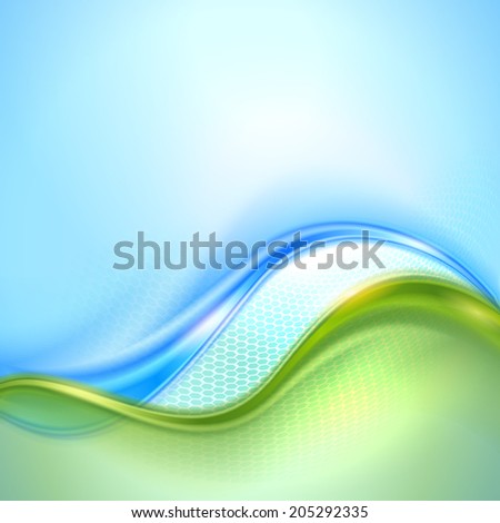 Abstract blue and green wave background