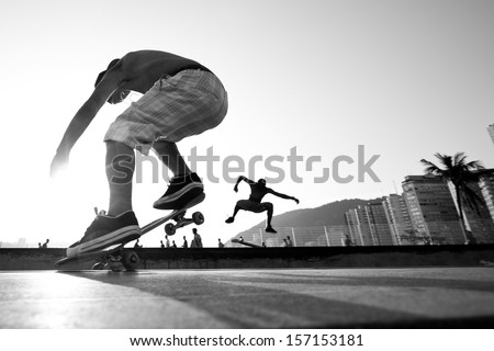Boys skateboarding Boys skateboarding