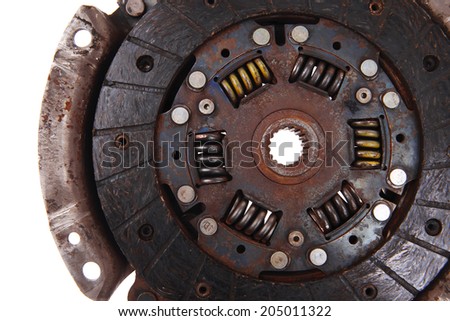real used car clutch isolated over white background
