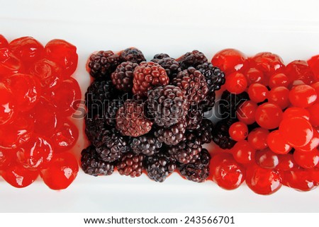 image of fresh wild berry and sweet red cherry