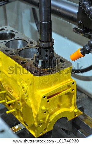 Drilling of an engine block