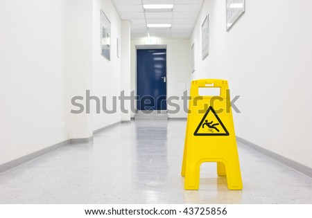 Warning sign for slippery floor