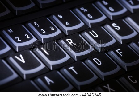 Computer keyboard with the word \