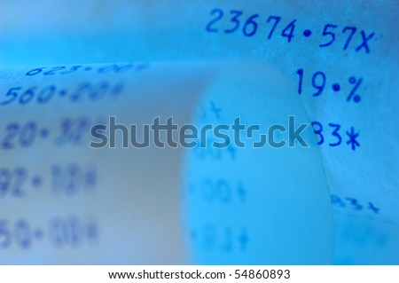 Paper strips of a calculating machine