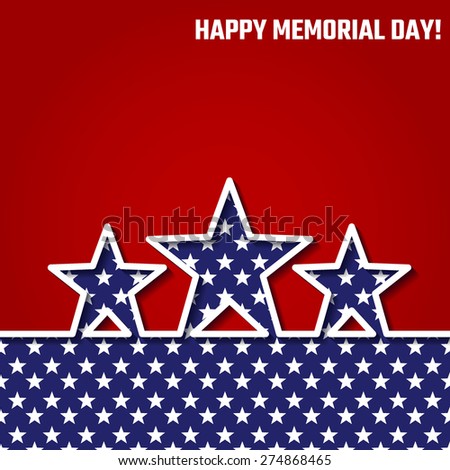 Vector Illustration of memorial day for Design, Website, Background, Banner. America Holiday 26th of May Element Template with Star and Flag.