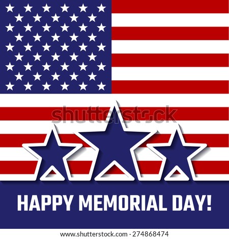 Vector Illustration of memorial day for Design, Website, Background, Banner. America Holiday 26th of May Element Template with Star and Flag.