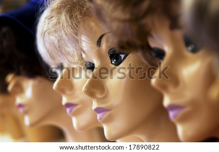 Mannequin heads with wigs
