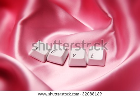 love spelled out using keys on keyboard