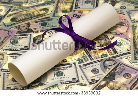 Diploma with money