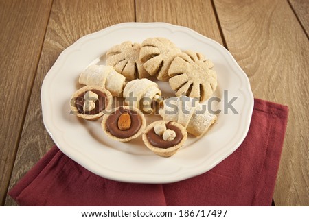 Mixed Cookies and biscuit on a white plate