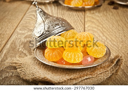 Traditional delight turkish sweet candy Ramadan ( ramazan ) food