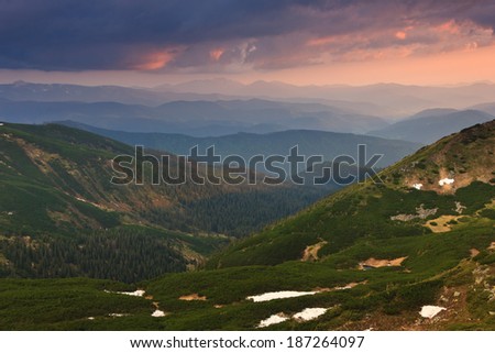 Mountain landscape valleys