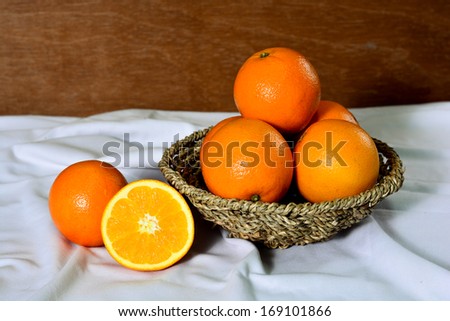 many oranges on mini basket