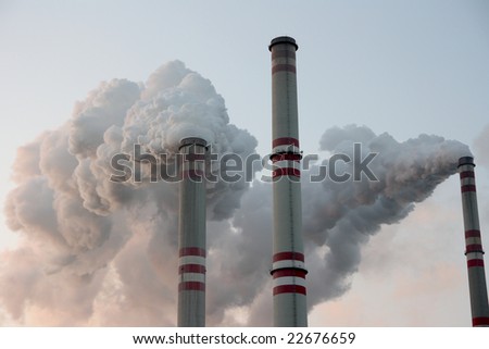 Coal power plant chimneys