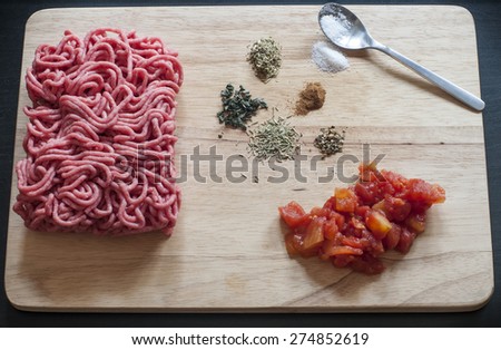 Food ingredients to prepare ground meat