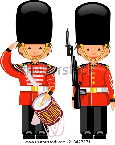 A Royal Guard At Buckingham Palace Stock Vector Illustration 218427871