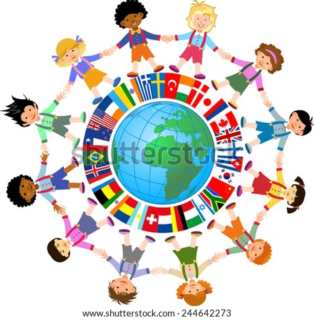 Kids of the world And Flags Kids of the world And Flags