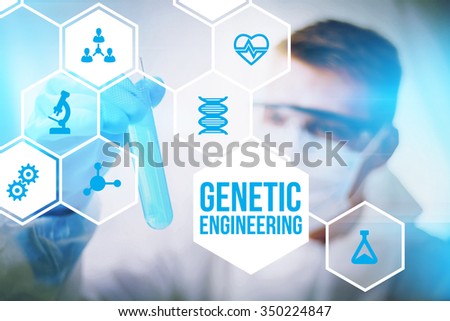 Genetic engineering research concept of human biotech modification and gene therapy.