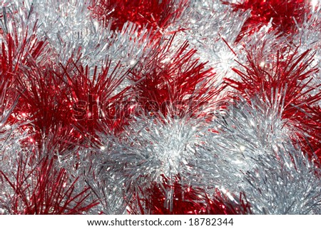 Silver-red garland background