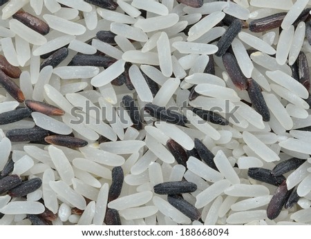 Heap of boiled mixed brown rice isolated