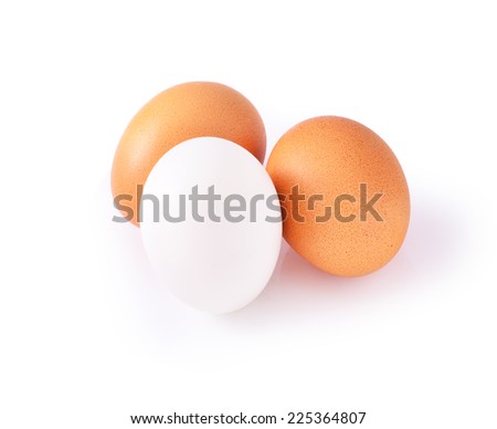 Fresh egg and Salted egg on white background