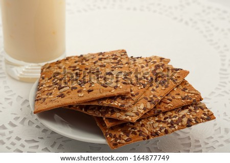 healthy fitness cookies with different seeds on a white tableclo