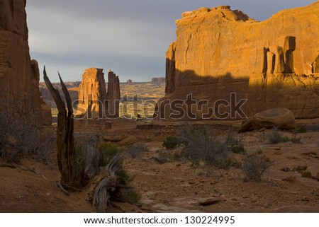 Park Avenue -- Late afternoon at the formation called Park Avenue in Arches National Park.