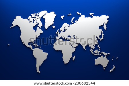 World map -blue