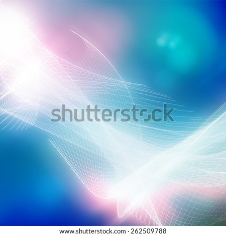Abstract Turquoise Technology Background From Glowing Lines