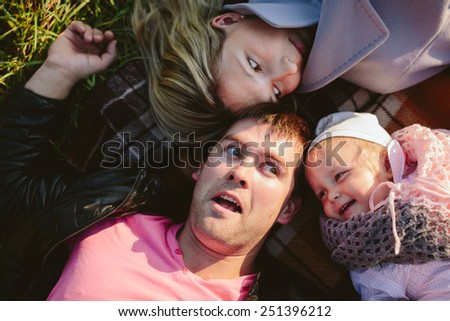 Family on vacation in the park