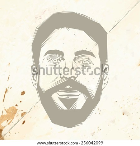 bearded man on a vintage background