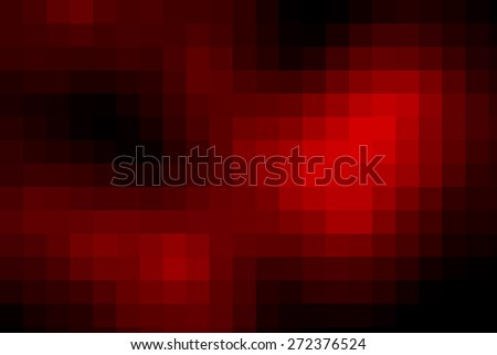 Large pixels red and black background. Pixel blur backdrop