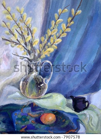 My successful still life in spring theme.