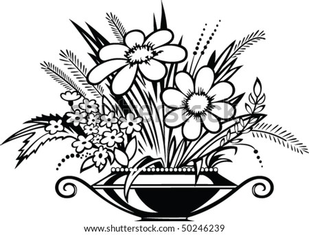 coloring pages of flowers in vase. house Bouquet of Flowers in Vase with Thank You Note Photographic Print